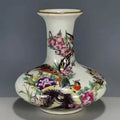 Axyaa Handmade Porcelain Painted Japanese Dowager Ceramic Storage Vase - Collectible Office Desk Decor