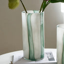 Axyaa Striped Glass Vase for Elegant Living Room Flower Arrangement