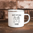 Axyaa Cat Dad Mug - Enamel 11oz Coffee Cup - Birthday Gift for Cat Lovers