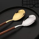 Axyaa Luxury Wooden Handle Cutlery Set - 8/12Pcs, Korean Style Flatware & Chopsticks