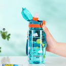 Axyaa Dinosaur Kids Water Bottle - Leakproof 600ml Sippy Cup with Silicone Straw