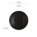 Axyaa Brushed Texture Ceramic Steak Pasta Sushi Dessert Plates for Molecular Cuisine