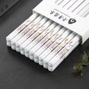 Axyaa Ceramic Chopsticks Set: Anti-Slip, Food Grade Flowers, Antibacterial, Mildew Resistant