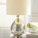 Axyaa Black Glass Table Lamps with Fabric Lampshade