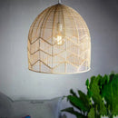 Axyaa Retro Rattan Pendant Lights Vintage Suspension Luminaire