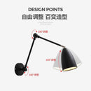Axyaa Modern Foldable Reading Wall Light with Extendable Long Pole