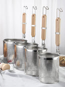 Axya Stainless Steel Mesh Frying Basket Colander for Noodles, Dumplings, and Vegetables