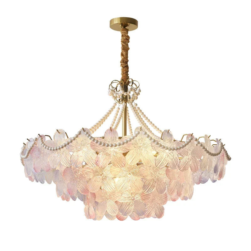 Axyaa Crystal Snow Petals Chandelier: Modern French Luxury for Living Room, Bedroom & Hall