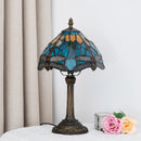 Stained Glass Red Rose Table Lamp 8" - Axyaa Brand