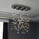 Axyaa Modern Crystal Dining Chandelier Stone Decorative Lights