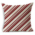 Axyaa Red Striped Plaid Linen Cushion Cover 45X45CM Home Pillow Case