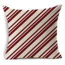 Axyaa Red Striped Plaid Linen Cushion Cover 45X45CM Home Pillow Case