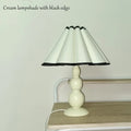 Axyaa Gourd Table Lamp with Petal Fabric Shade E27 for Bedroom Living Room