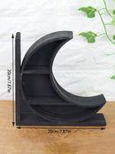 Axyaa Crystal Sun Moon Bookends: Heavy Duty Round Decorative Rack, Christmas Gift
