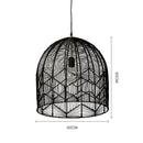 Axyaa Retro Rattan Pendant Lights Vintage Suspension Luminaire