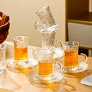Axyaa Glass Coffee Cup Dish Set - Elegant European High-end Design