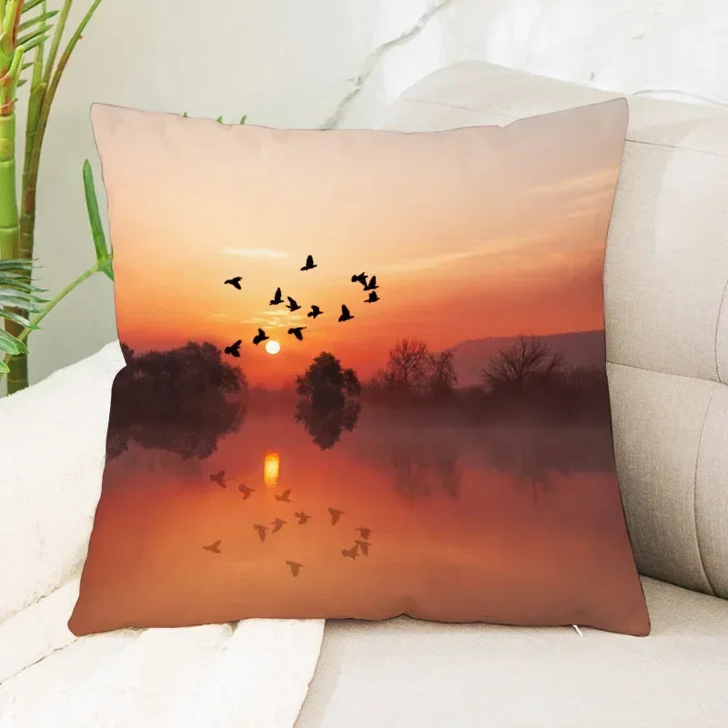 Axyaa Sea Waves Beach Pillowcase - Creative Office Car Home Lumbar Cushion Cover