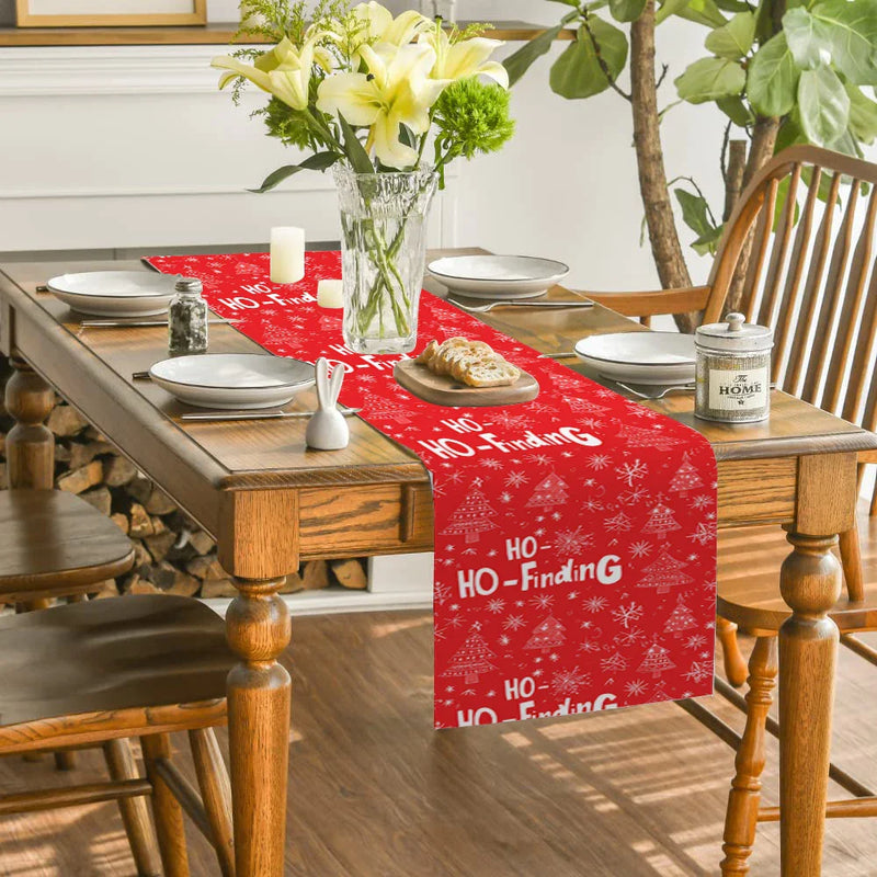Axyaa Snowflake Polka Table Runner - Festive Farmhouse Dining Decor