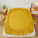 Axyaa Solid Color Cotton Fitted Bed Sheet for Single Double King Queen Bed