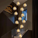 Axyaa Crystal Chandelier Stair Pendant Living Room Lights Interior Lighting