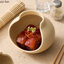 Axya Ceramic Irregular Vase Dinner Plate for Molecular Cuisine and Specialty Dining