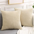Axyaa Corduroy Cushion Cover 45x45 Soft Fluffy Strip Pillow Cover 50x50