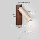 Axyaa LED Wall Light Indoor Up Down Rotate Yellow Travertine Wood Reading Lamp