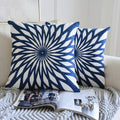Navy Blue Cotton Throw Pillow Case 30x50/45x45cm - Axyaa Home Decor