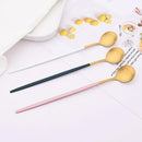 Axyaa Matte Stainless Steel Long Handled Stir Spoon Set