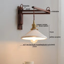Axyaa Ceramic Copper LED Wall Lights Pull Chain Switch Nordic Bedside Lamp
