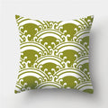 Axyaa Army Green Geometry Print Cushion Cover - Sofa Decor Pillowcase