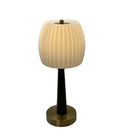 Axyaa Morden White Glass LED Bedside Table Lamp Wood Body E27 Bulb