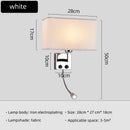 Axyaa LED Wall Lamp with Switch - Nordic Style Fabric Reading Light for Home Decor
