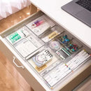Axyaa Clear Plastic Drawer Organizer Set - 4 Sizes for Makeup and Kitchen Storage