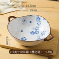 Axyaa Ceramic Double Ear Soup Bowl for Ramen and Noodles