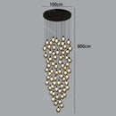 Axyaa Crystal Chandelier Stair Pendant Living Room Lighting