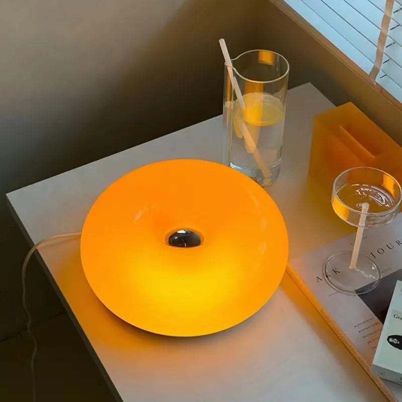 Axyaa Bauhaus Orange Glass Table Lamp