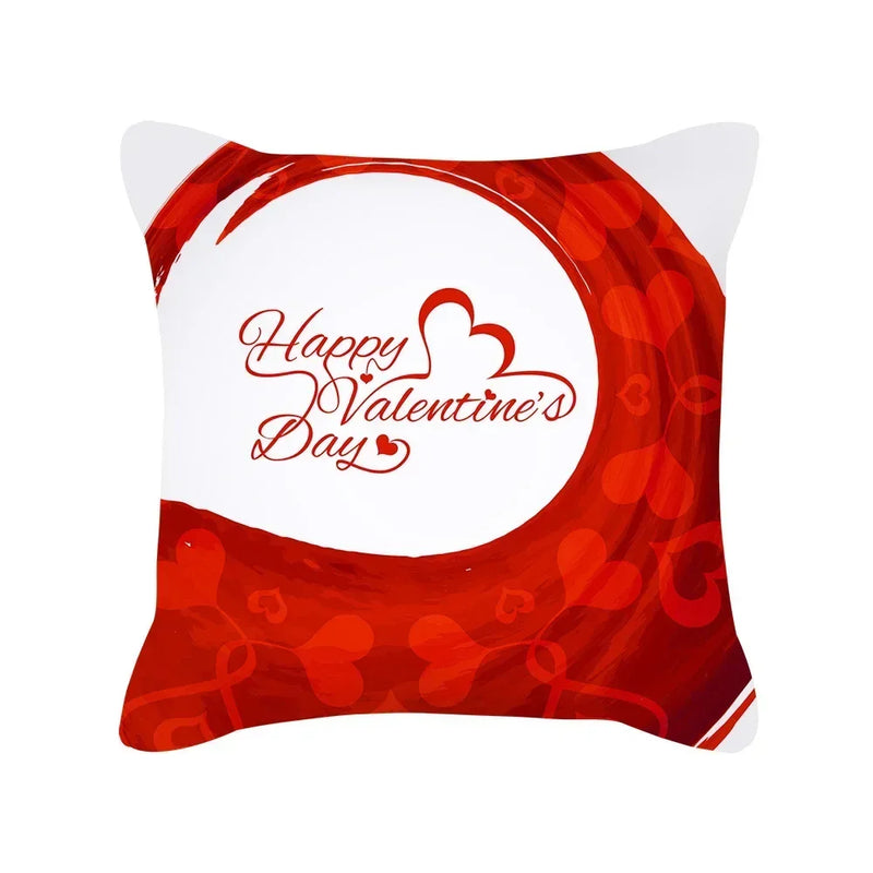 Red Geometric Pillow Case 45x45cm for Sofa, Car, Home Decor - Axyaa