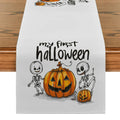 Axyaa Halloween Jack-o'-lantern Skull Table Runner for Kitchen Dining Decor