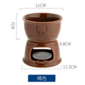Axyaa Ceramic Chocolate Chafing Dish with Fork - Melting Mug Set