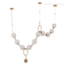 Axyaa White Glass Ball Necklace Pendant Chandelier for Luxury Ambiance
