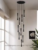 Axyaa Nordic LED Chandelier for Modern Villa Staircase Lighting