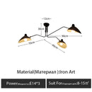 Axyaa Black Spider Serge Mouille Ceiling Chandelier, Industrial Retro Living Room LED Luminaire