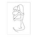 Axyaa Family Portrait Line Wall Art Canvas Poster Son Daughter Love Bedroom Decor