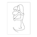 Axyaa Family Portrait Line Wall Art Canvas Poster Son Daughter Love Bedroom Decor