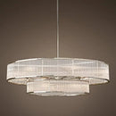 Axyaa Golden Crystal LED Chandelier Luxe Round Pendant Light for Home