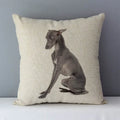 Axyaa Greyhound Printed Linen Cushion Cover - 45x45cm Square Sofa Bed Pillow