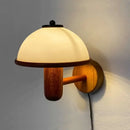Axyaa Mushroom LED Wall Light with Wooden Acrylic Lampshade for Home Decor