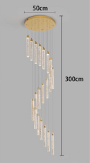 Axyaa Crystal Chandelier Stair Pendant Lamp Living Room Pendant Lights
