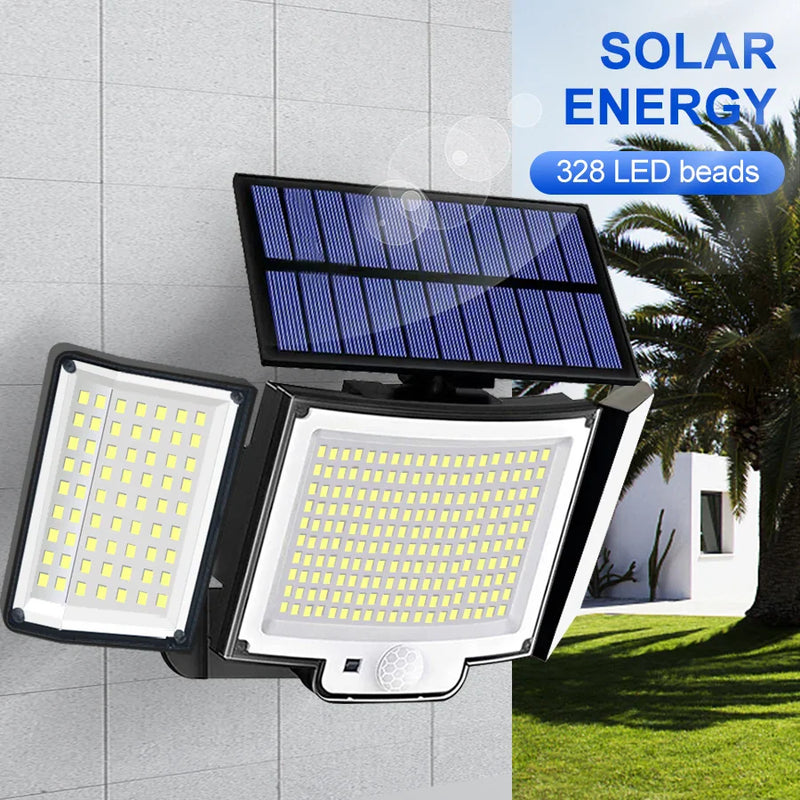 Axyaa Solar Motion Sensor Wall Lamp 3 Modes IP65 Waterproof Flood Light